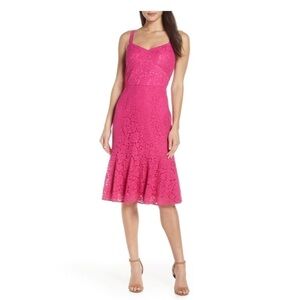 Chelsea 28 magenta pink sleeveless lace dress fitted